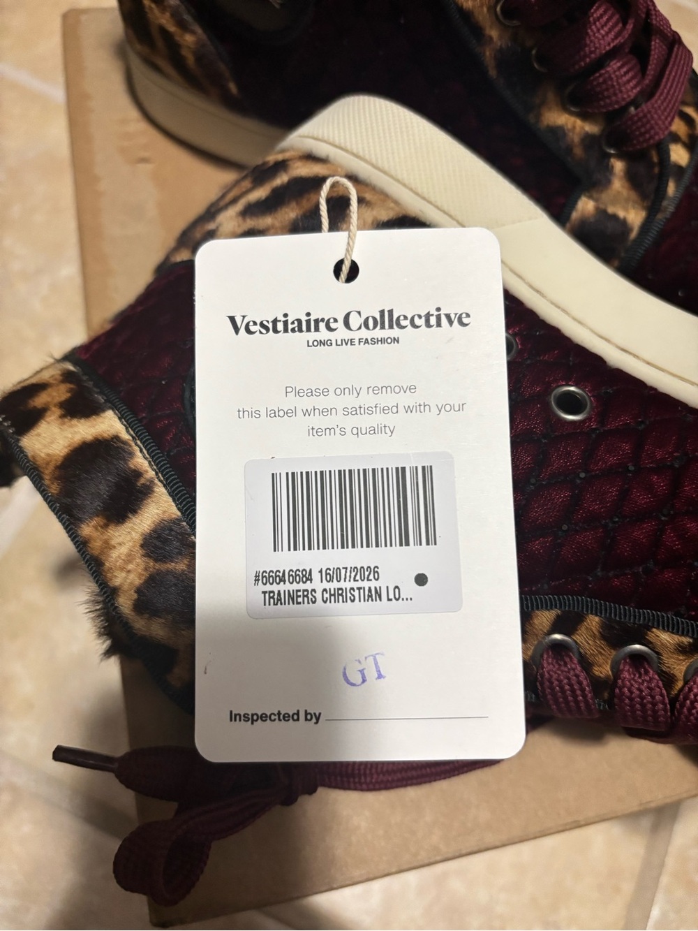 NWOT Christian Louboutin Louis Orlato Velvet Leopard Sneaker Sz 37 - Picture 3 of 10